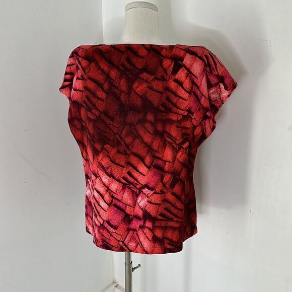 ESCADA Silk Wool Printed Blouse Size 40 - Picture 5 of 5